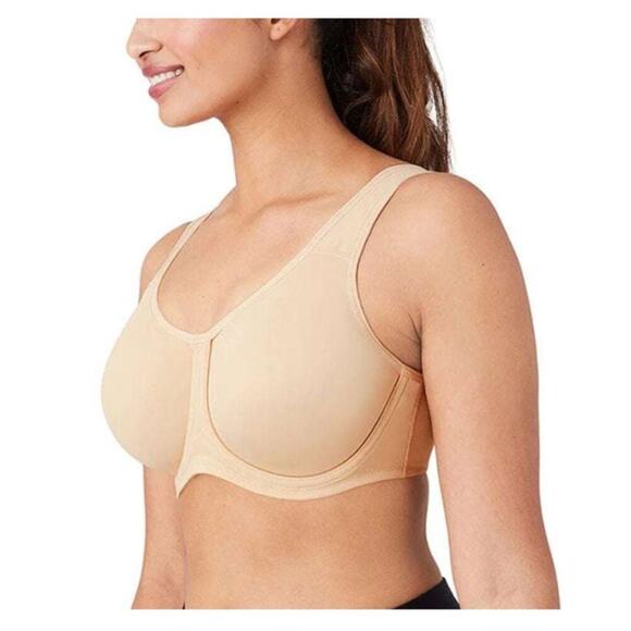 Wacoal Women's Beige Wired Full Coverage High Intensity Sports Bra Size 32D - Picture 3 of 8